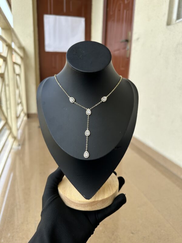 JZN001 - Zirconia Gold Necklace - Image 2